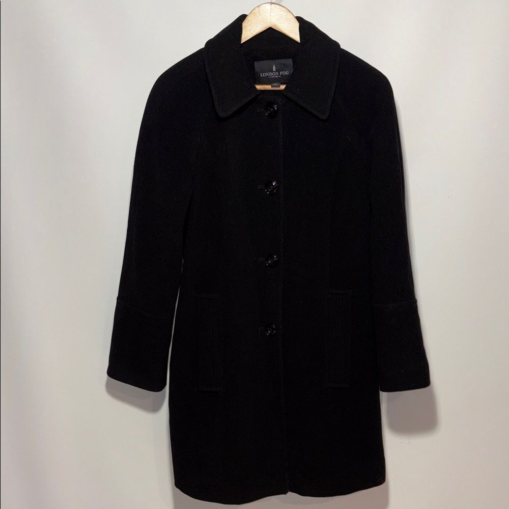 London Fog Women's Black Pea Coat - Picture 1 of 8